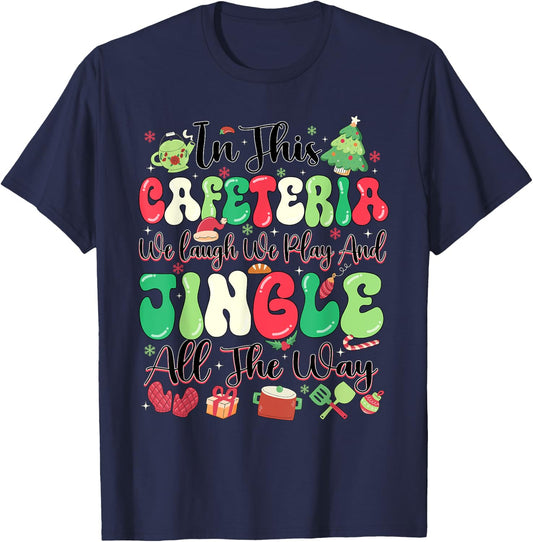 Funny Cafeteria Christmas Lunch Lady T-Shirt - T-Shirt | Navy