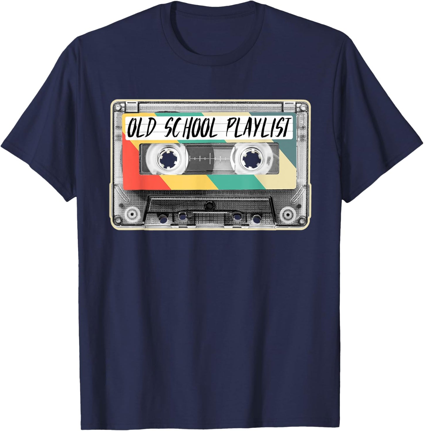 80s Cassette Tape Fashion Old School Playlist 1980s Costume T-Shirt - T-Shirt | Navy