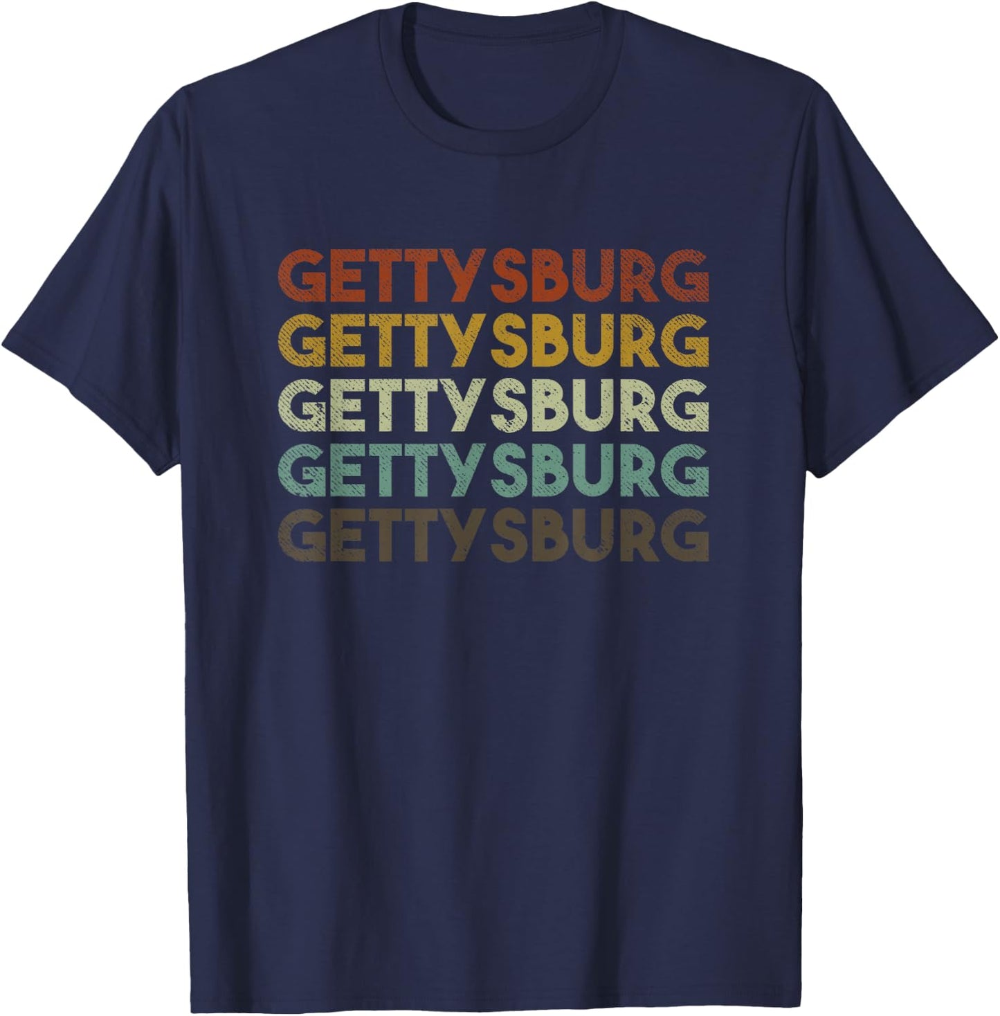 Retro Gettysburg Pennsylvania 80s Style T-Shirt - T-Shirt | Navy