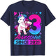 3 Years Old Flossing Unicorn Gifts 3rd Birthday Girl Party T-Shirt - T-Shirt | Navy
