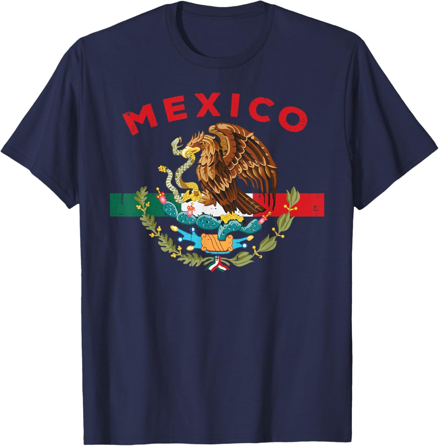 Mexican Independence Day Mexico Flag Eagle Men Women Kids T-Shirt - T-Shirt | Navy