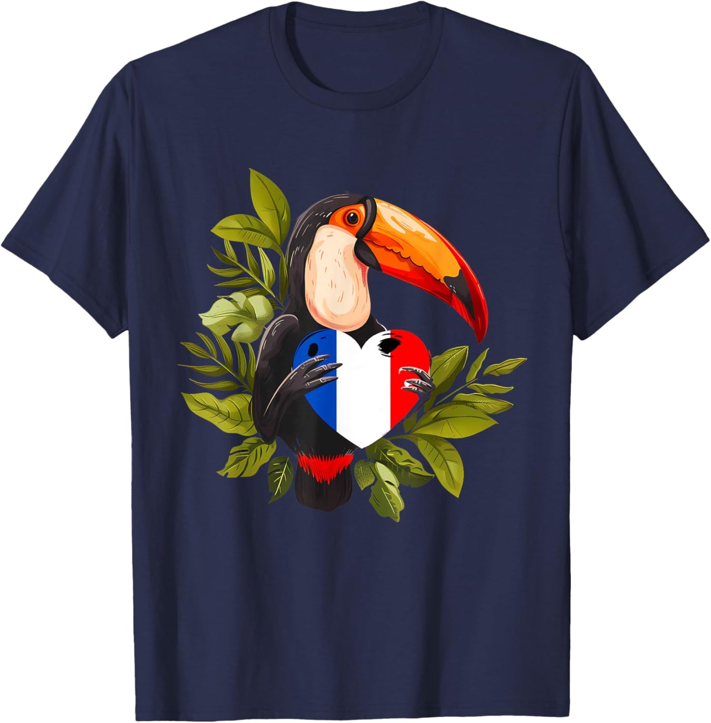 Drapeau français Toucan Racines françaises Fierté française France T-Shirt - T-Shirt | Navy