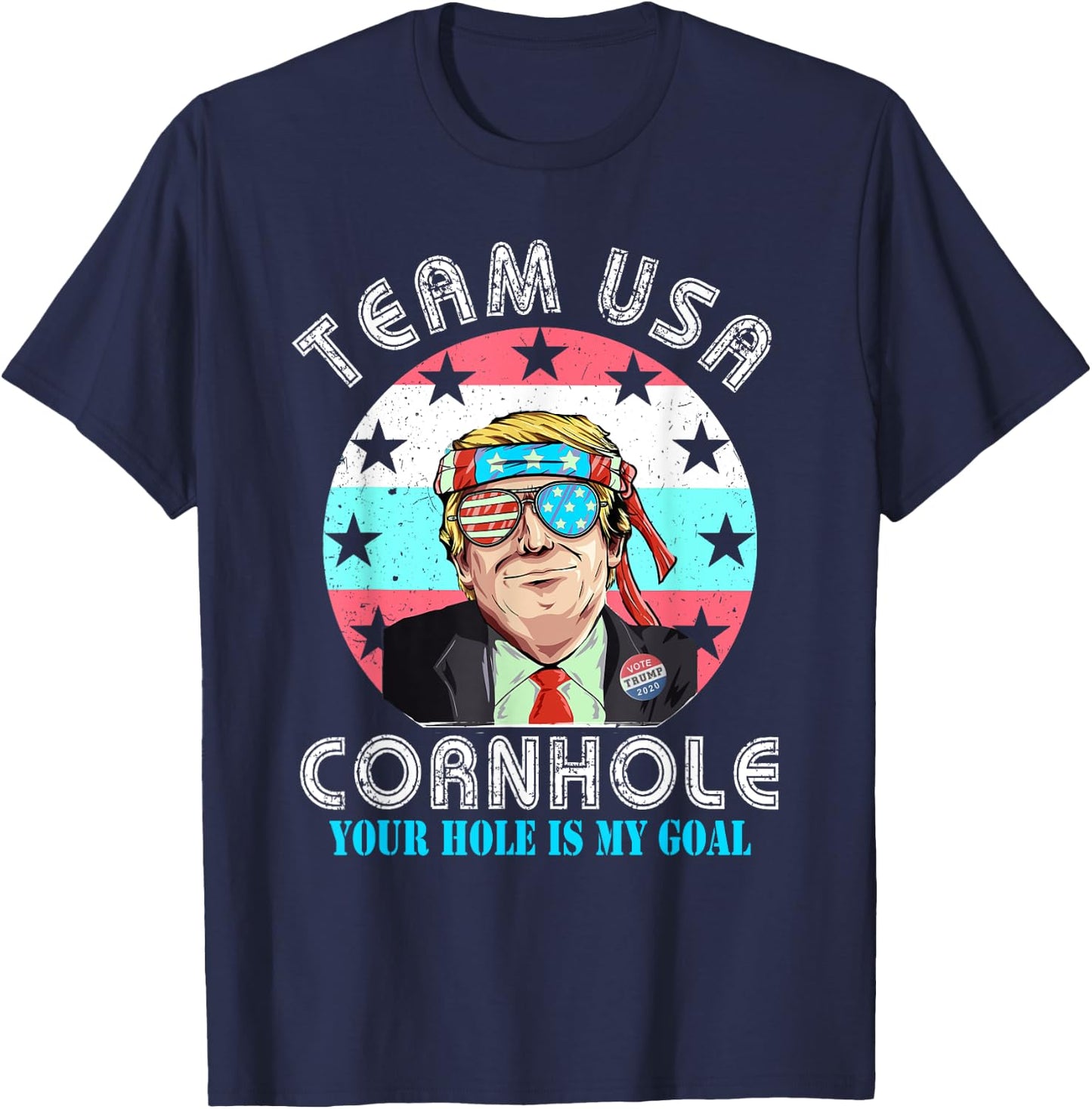 USA Cornhole Shirt | Team Cornhole Shirts | Funny Cornhole T-Shirt - T-Shirt | Navy