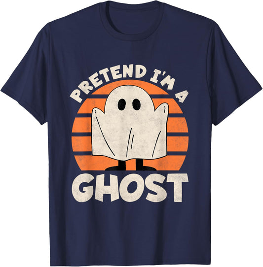 Pretend I'm A Ghost, Kids Halloween T-Shirt - T-Shirt | Navy