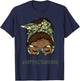 African American Army Veteran Female Afro Melanin Girl T-Shirt - T-Shirt | Navy