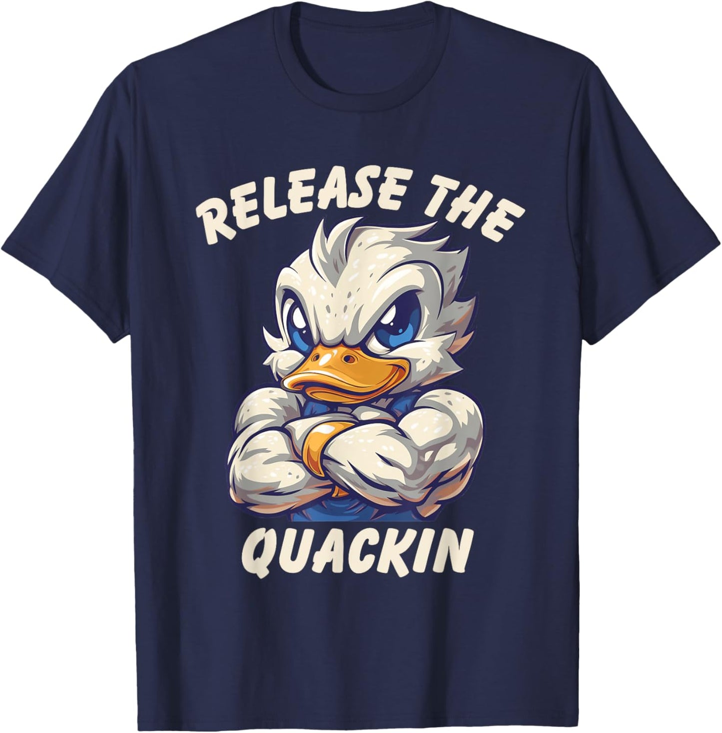 Release The Quackin Workout Shirt Funny Duck Fitness Humor T-Shirt - T-Shirt | Navy