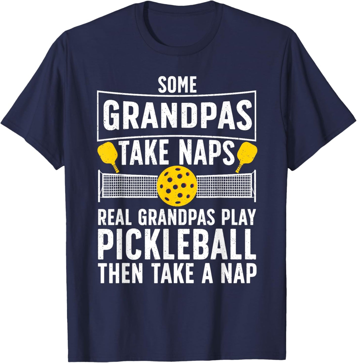 Cool Pickleball Men Grandpa Paddle Sport Pickleball Player T-Shirt - T-Shirt | Navy