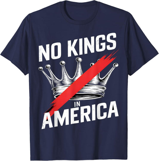 No Kings in America Court Ruling Protest Save Democracy T-Shirt - T-Shirt | Navy