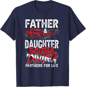 Father And Daughter Scuba Diving Partners for Life Funny Dad T-Shirt - T-Shirt | Navy