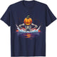 Pumpkin Head Skeleton Swimming Halloween Spooky Sports T-Shirt - T-Shirt | Navy