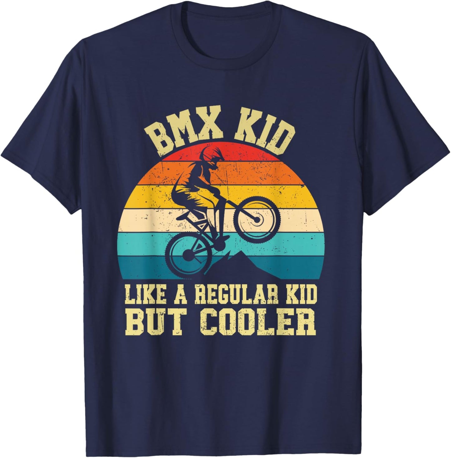 Cool BMX For Kids Boys Men BMX Racing Off Road Bike Riders T-Shirt - T-Shirt | Navy