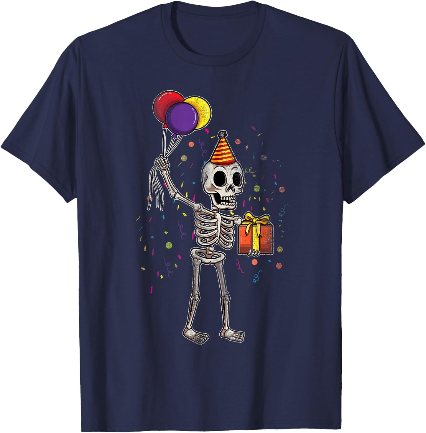 Skeleton Halloween Birthday T-Shirt - T-Shirt | Navy
