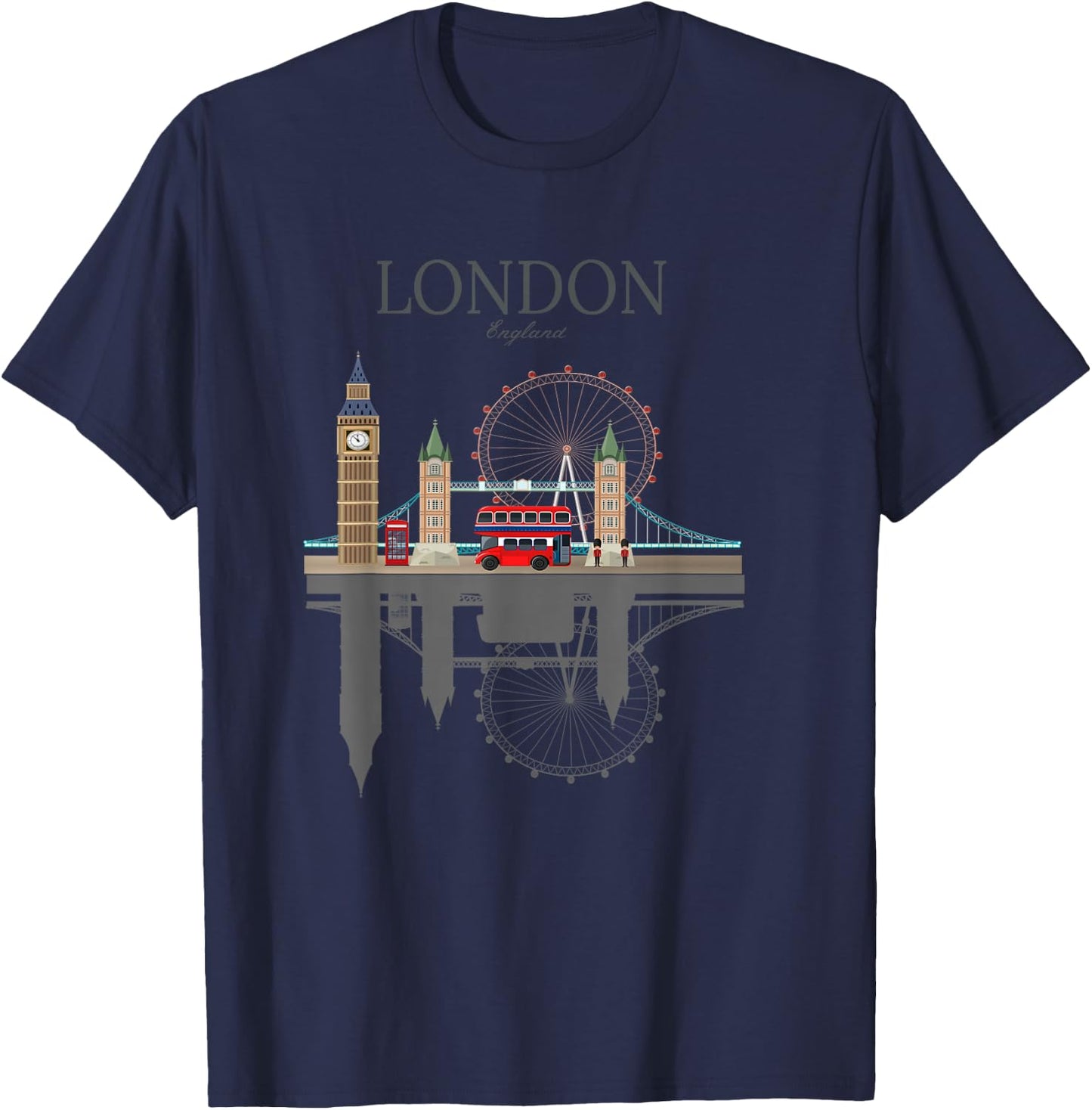 London Souvenir City Vintage British UK Men Women Gift T-Shirt - T-Shirt | Navy