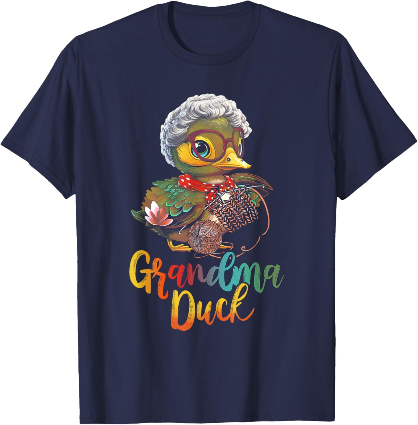 Grandma Duck Cute Grandmother Rubber Duck Grandparents Day T-Shirt - T-Shirt | Navy