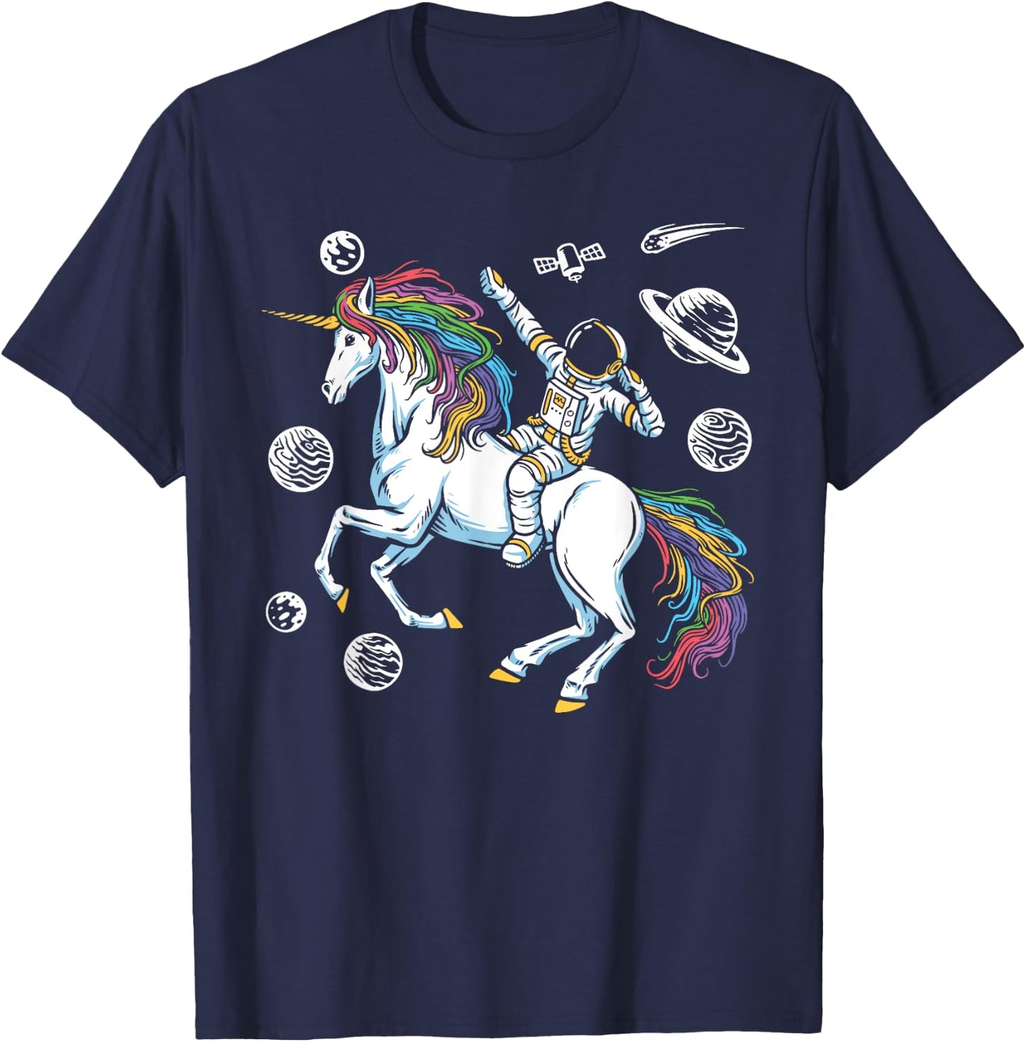 Magical Unicorn Girls Cosmonaut Gift Space Travel Astronaut T-Shirt - T-Shirt | Navy