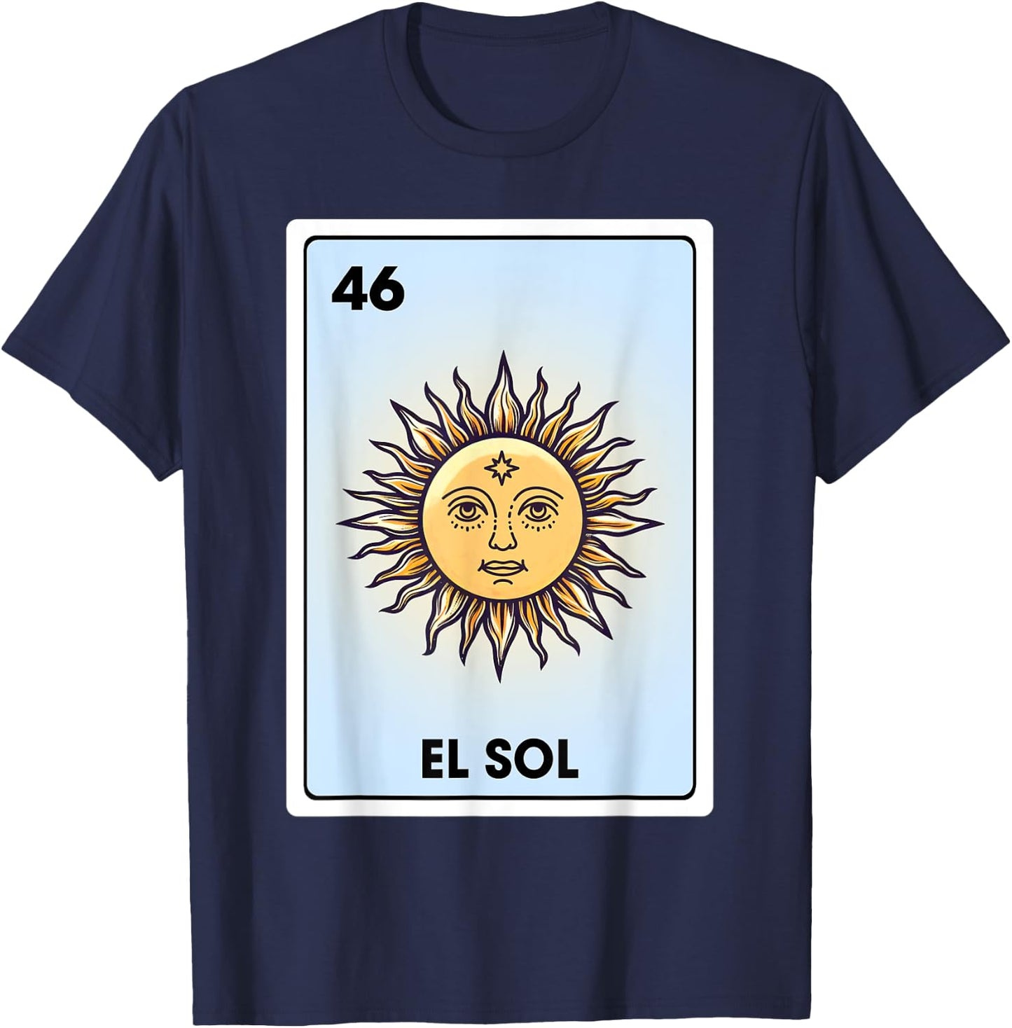 El Sol Mexican Sun Latina Chicana Chibi Bingo Card T-Shirt - T-Shirt | Navy