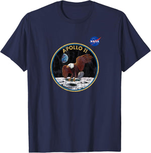 NASA Approved Apollo 11 Mission Patch 50th Retro Vintage T-Shirt - T-Shirt | Navy