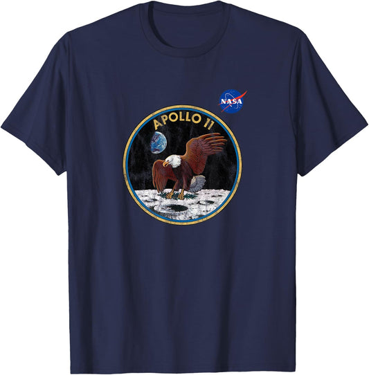NASA Approved Apollo 11 Mission Patch 50th Retro Vintage T-Shirt - T-Shirt | Navy