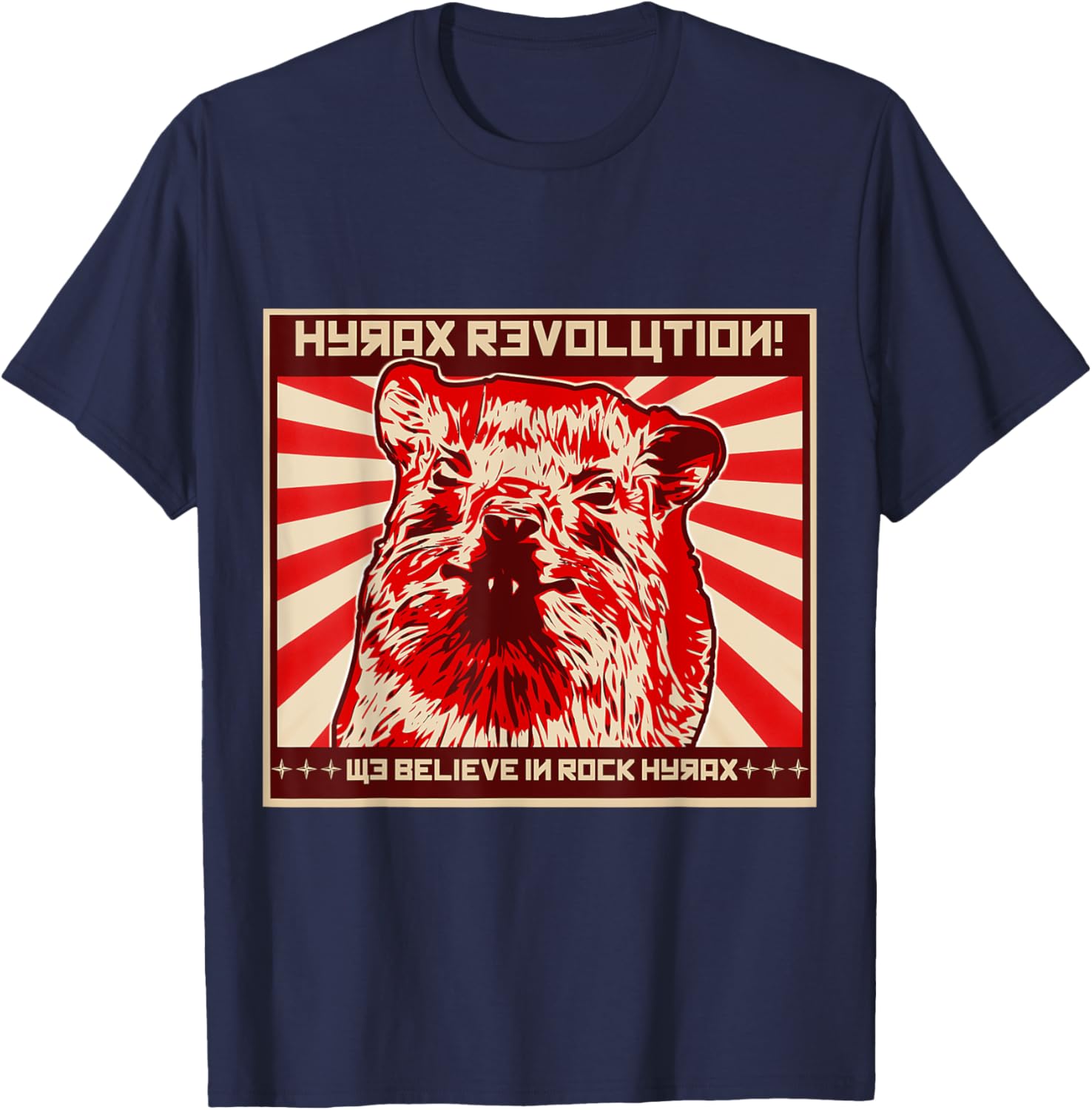 Not an Elephant Rock Hyrax Revolution - Black - Small - -Adults - Short Sleeve - Classic Fit T-Shirt - T-Shirt | Navy