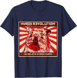 Not an Elephant Rock Hyrax Revolution - Black - Small - -Adults - Short Sleeve - Classic Fit T-Shirt - T-Shirt | Navy