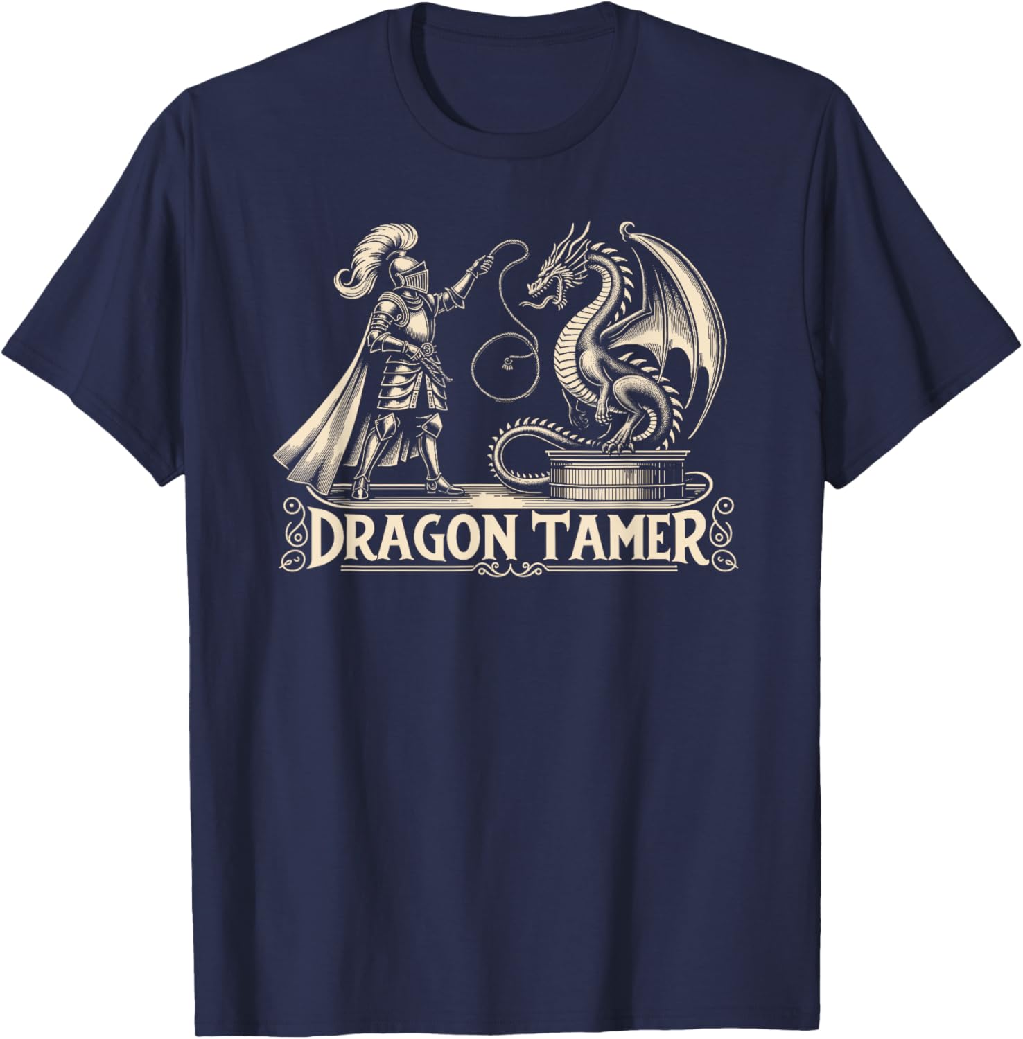 Dragon Tamer Knight Ren Faire LARP, Renaissance Festival T-Shirt - T-Shirt | Navy