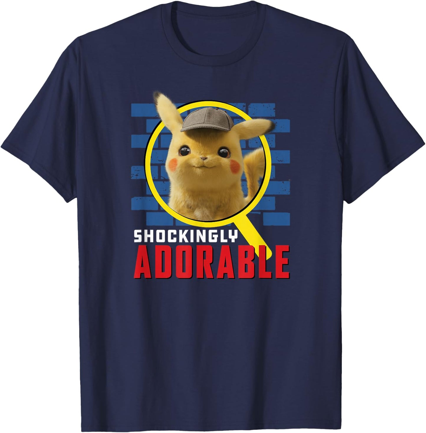 Detective Pikachu Shockingly Adorable T-Shirt - T-Shirt | Navy