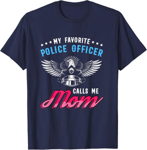 Mother's policeman My favorite police call me mom T-Shirt - T-Shirt | Navy