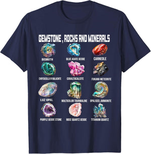 Gemstone Minerals Geology Earth Scientists Rock Collector T-Shirt - T-Shirt | Navy