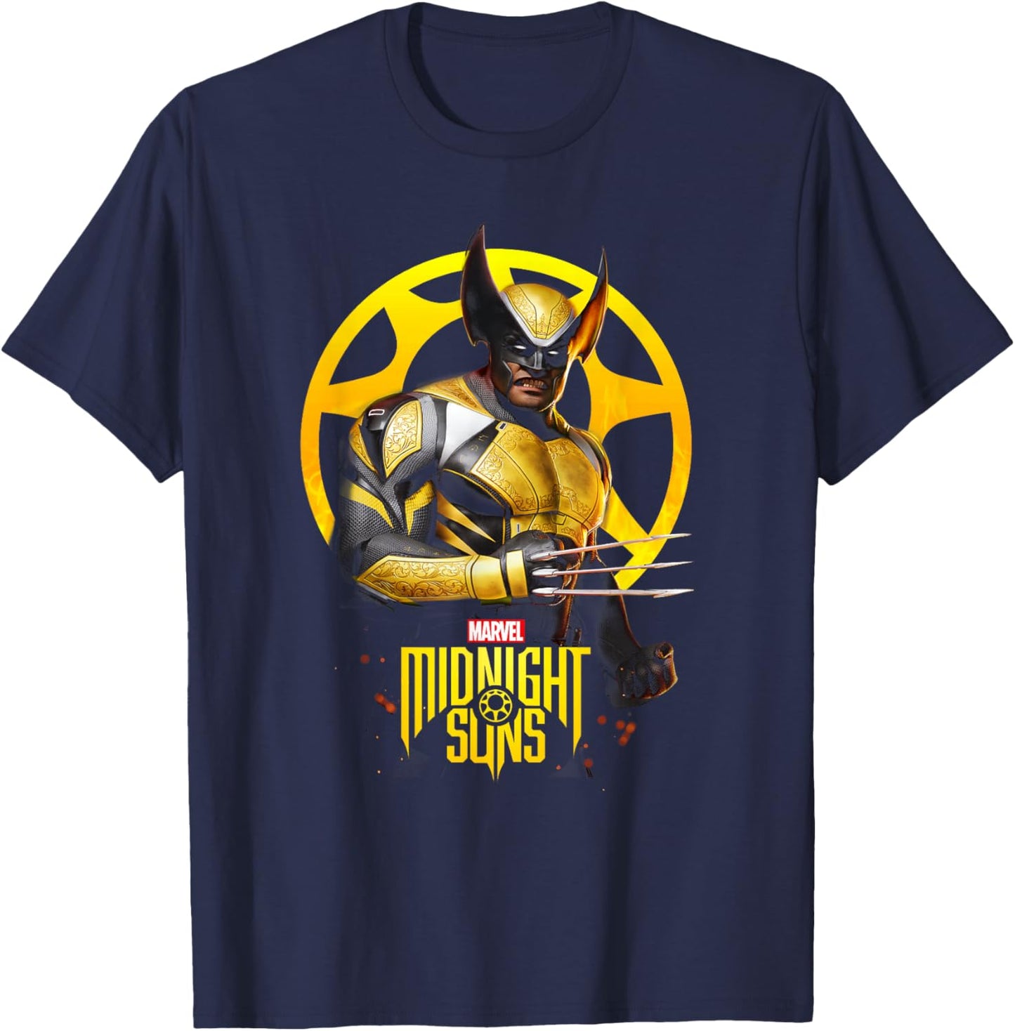 Marvel Midnight Suns Wolverine Claws Out Portrait T-Shirt - T-Shirt | Navy