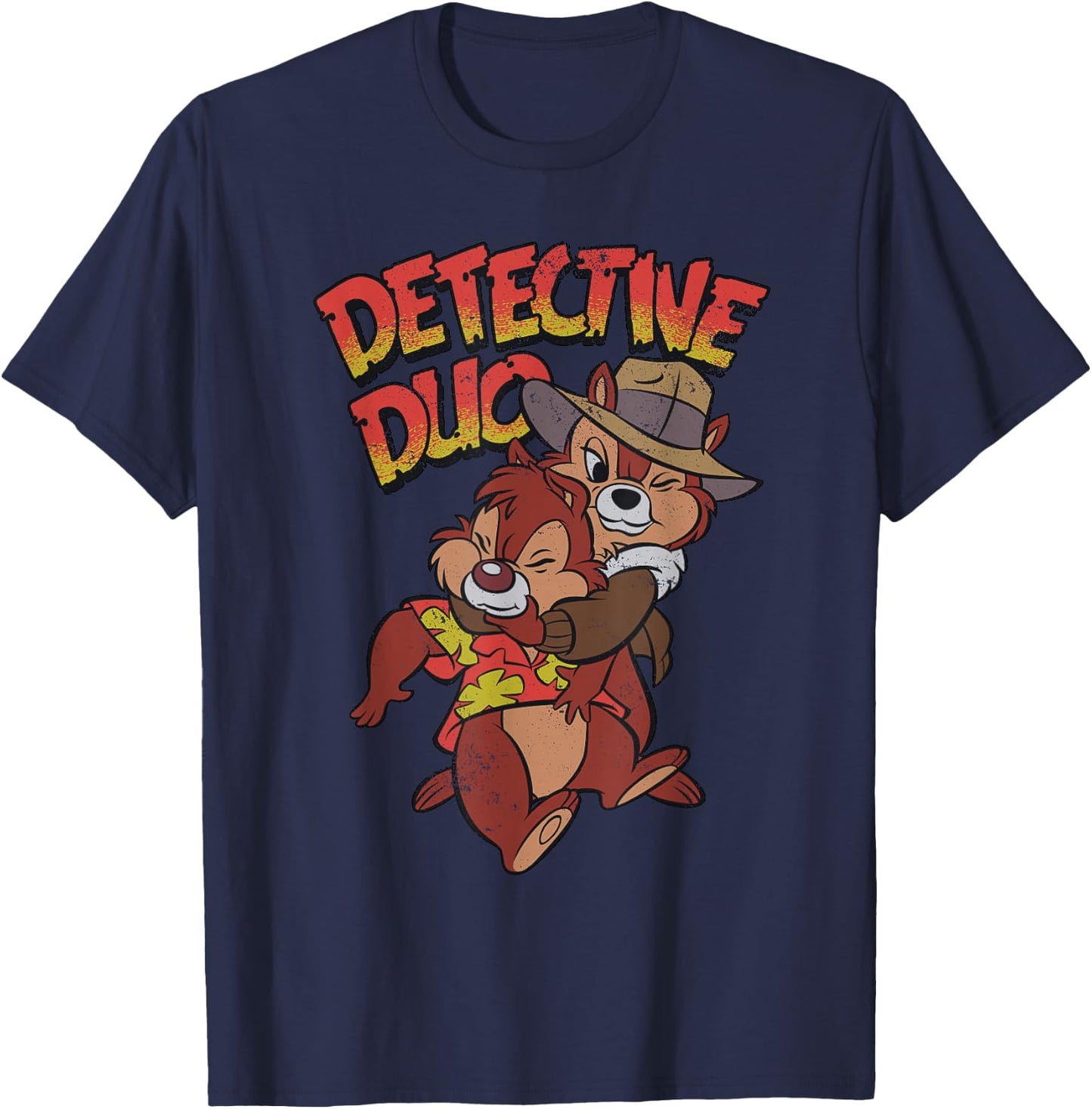 Disney Retro Chip n' Dale Rescue Rangers Detective Duo T-Shirt - T-Shirt | Navy