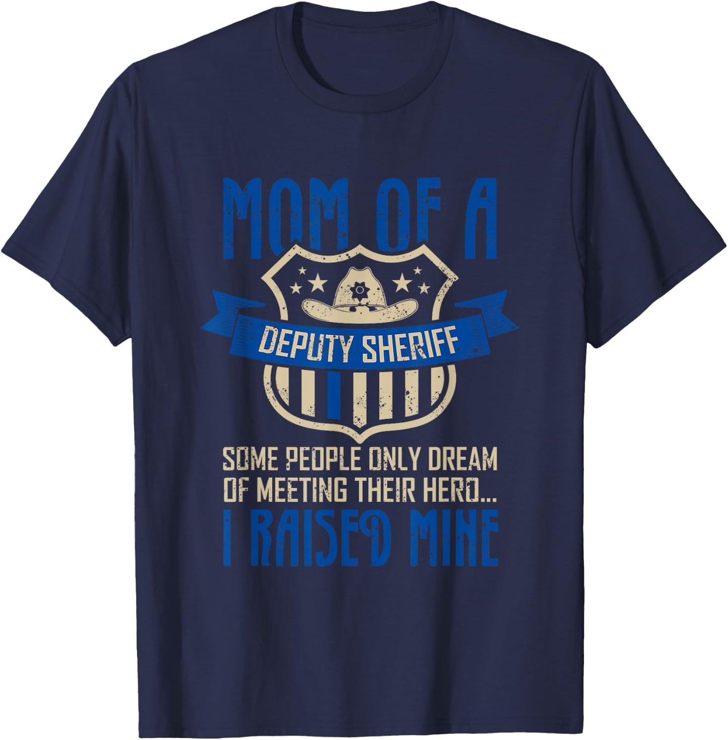 Blue Thin Line Police Support Proud Mom Of A Deputy Sheriff T-Shirt - T-Shirt | Navy