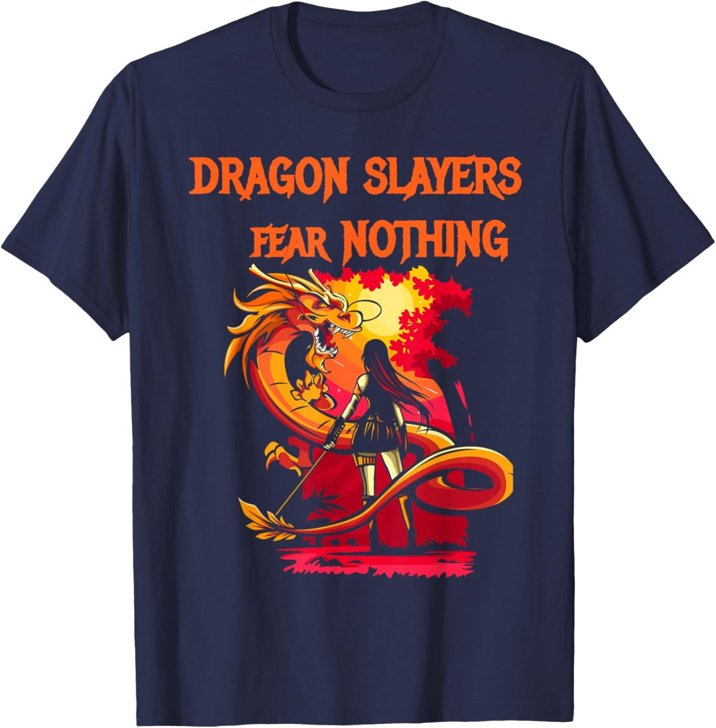 Dragon Slayers Fear Nothing T-Shirt - T-Shirt | Navy