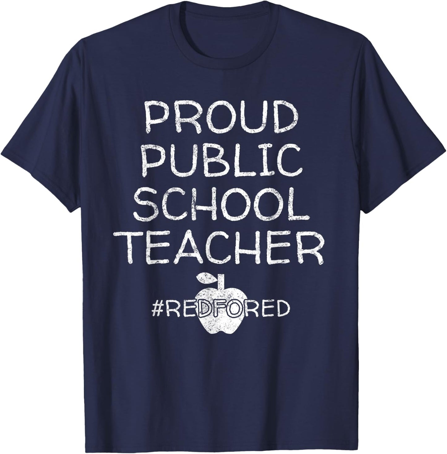 Vintage Proud Public School Teacher Red for Ed T-Shirt - T-Shirt | Navy