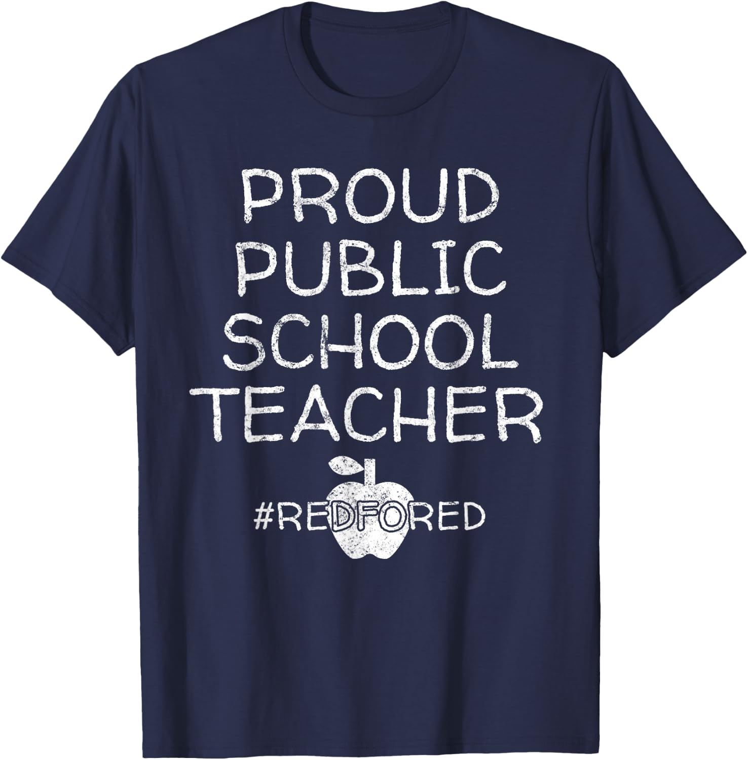 Vintage Proud Public School Teacher Red for Ed T-Shirt - T-Shirt | Navy