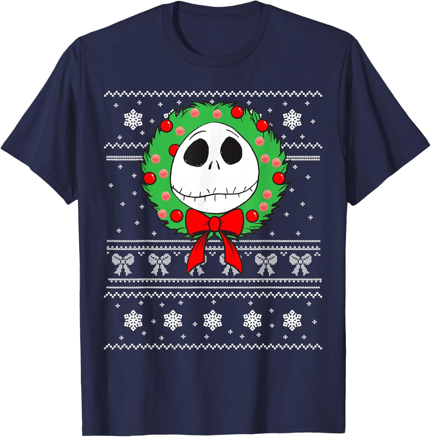 Disney - Jack Skellington Holiday Wreath T-Shirt - T-Shirt | Navy