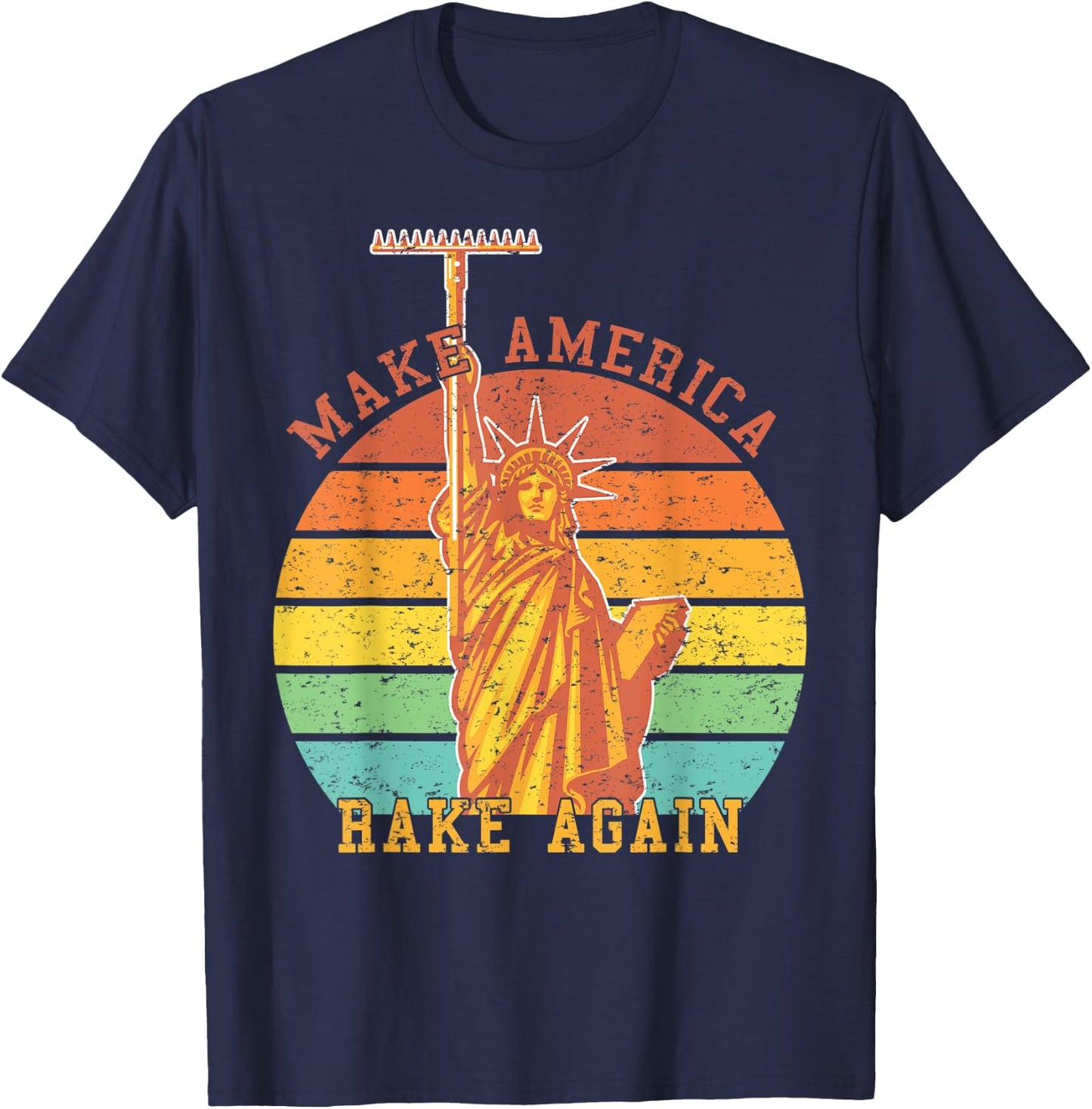 Make America Rake Again Vintage from USA T-Shirt - T-Shirt | Navy
