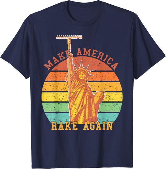Make America Rake Again Vintage from USA T-Shirt - T-Shirt | Navy