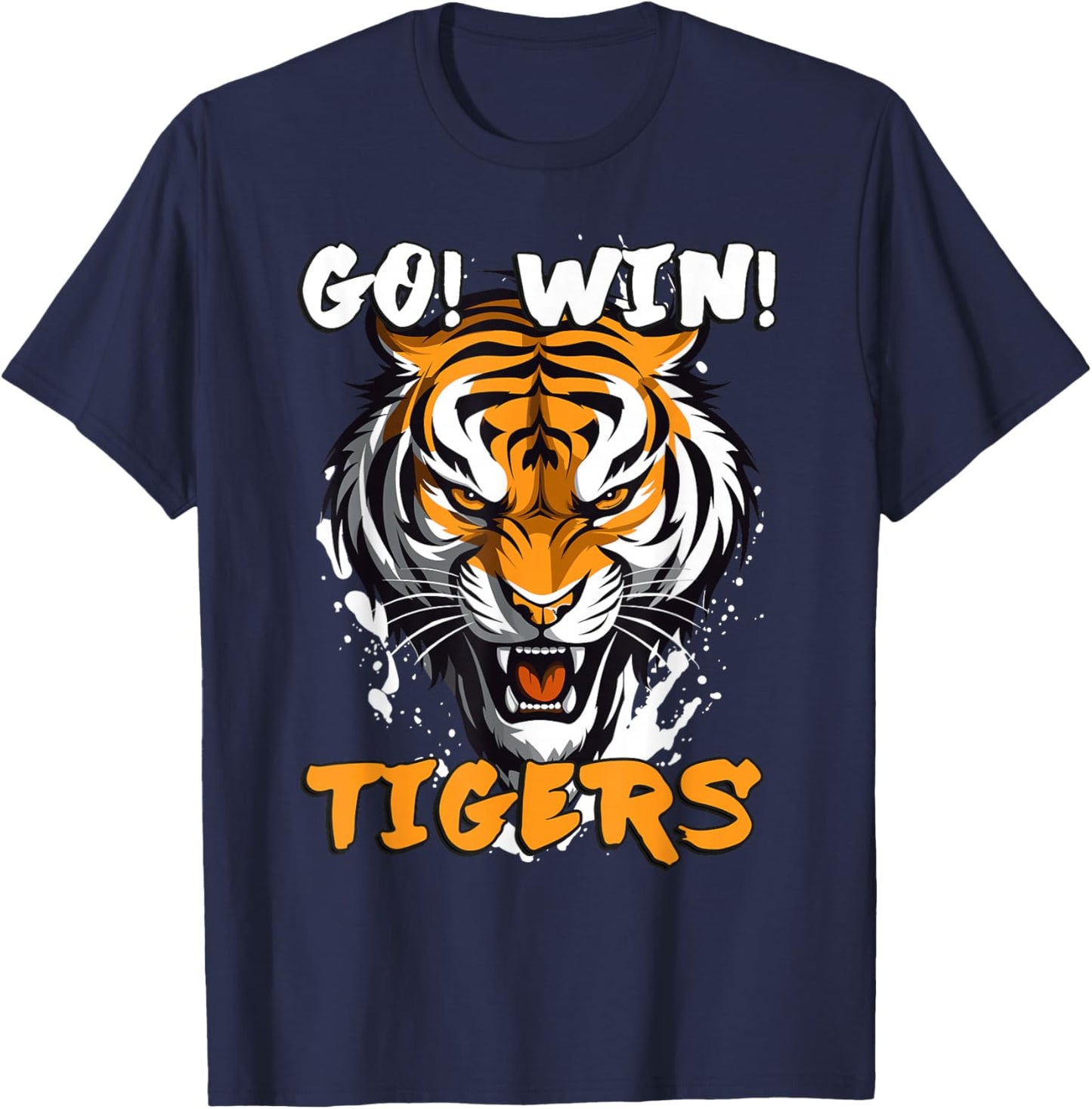 Go! Win! Tigers Sports Design to Support the local Team T-Shirt - T-Shirt | Navy