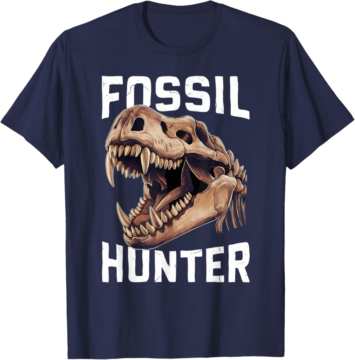 Fossil Hunter Dinosaur Skull Graphic T-Shirt - T-Shirt | Navy