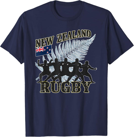 New Zealand Rugby Fan shirt All black Haka Maori dance T-Shirt - T-Shirt | Navy