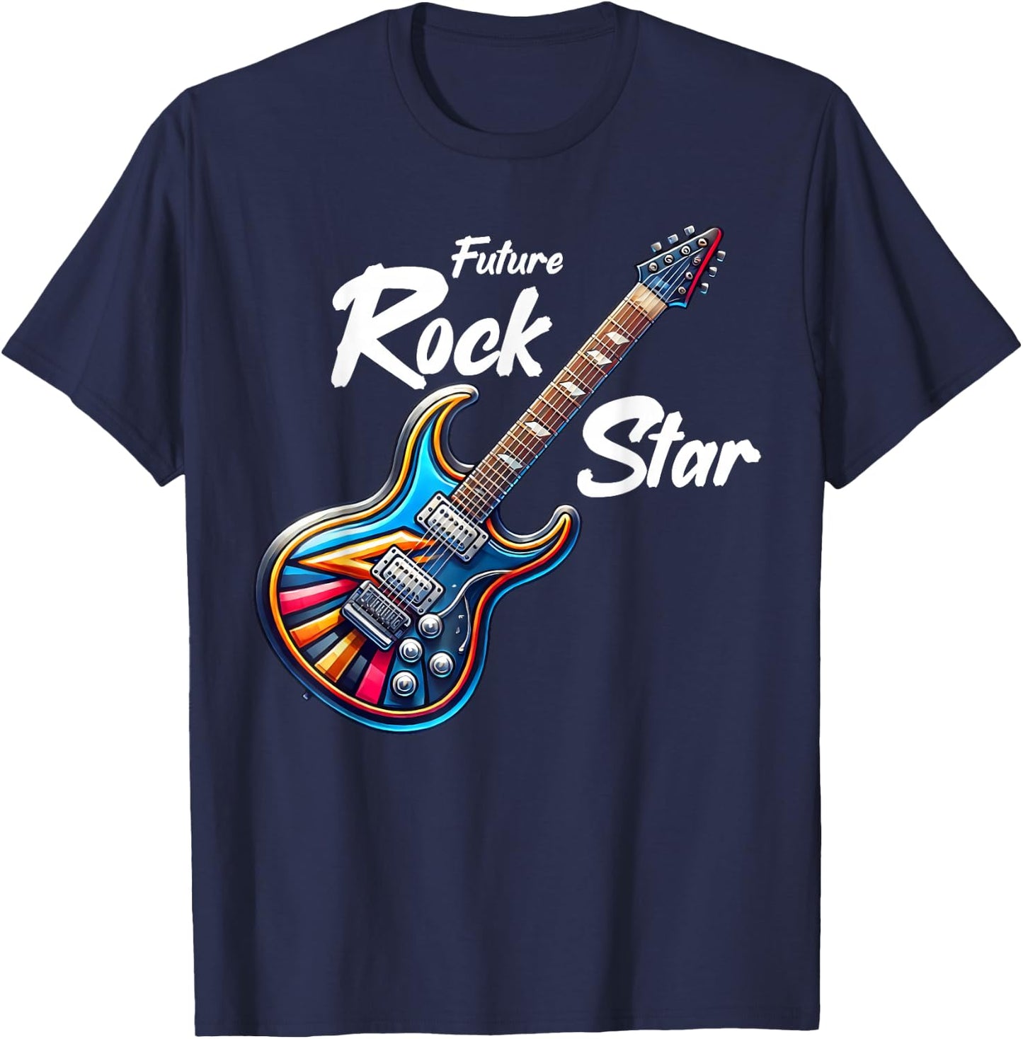 Future Rock Star, Guitar Band, Funny Rock, Girls Boys Kids T-Shirt - T-Shirt | Navy
