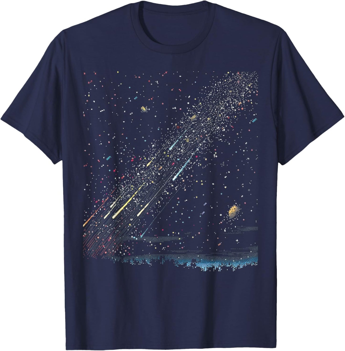 Pixel Meteor Shower T-Shirt - T-Shirt | Navy