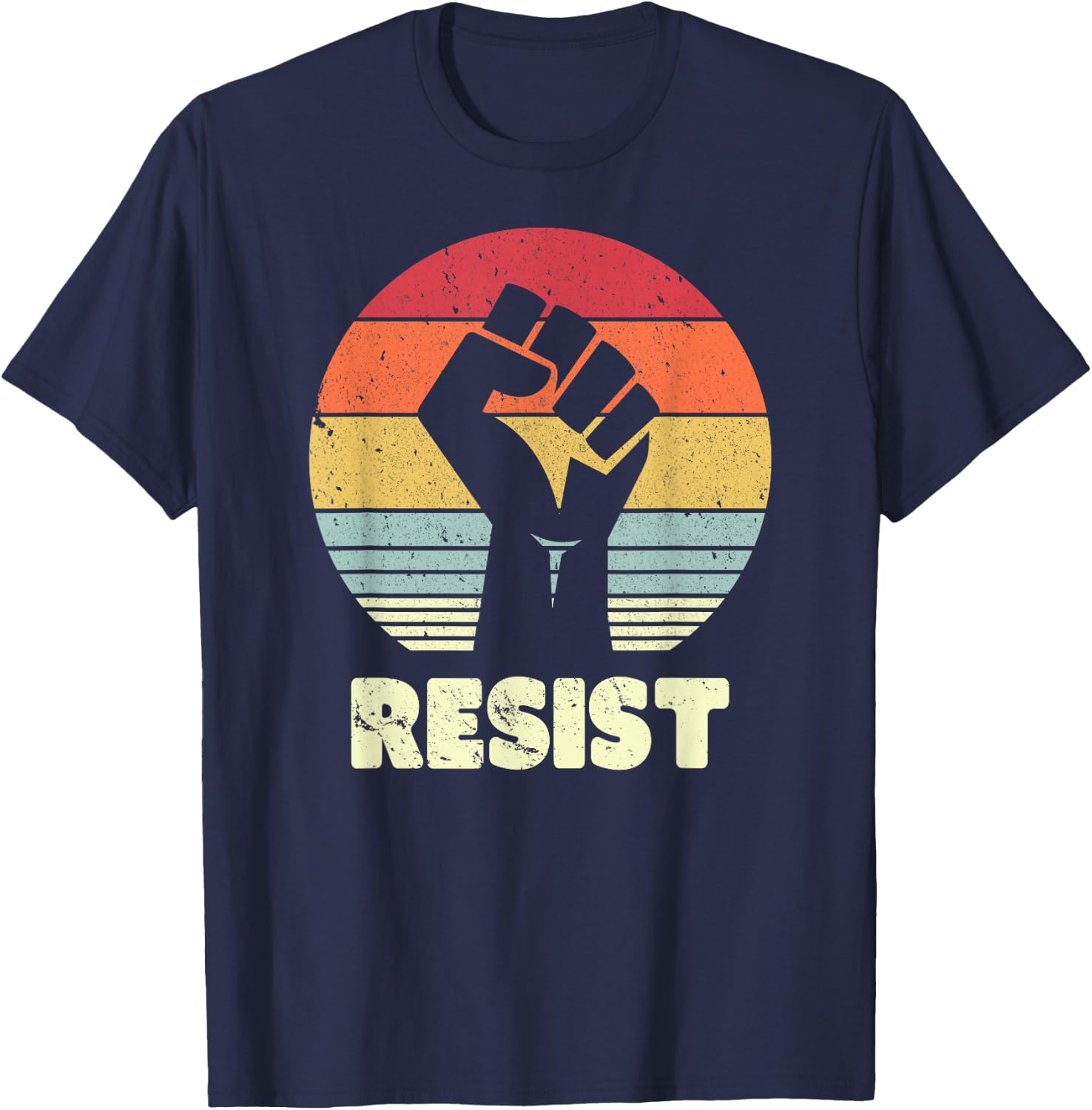 Resist Shirt. Retro, Feminist T Shirt, 70's Vintage T-Shirt - T-Shirt | Navy