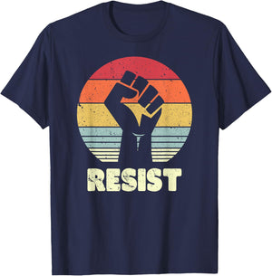 Resist Shirt. Retro, Feminist T Shirt, 70's Vintage T-Shirt - T-Shirt | Navy