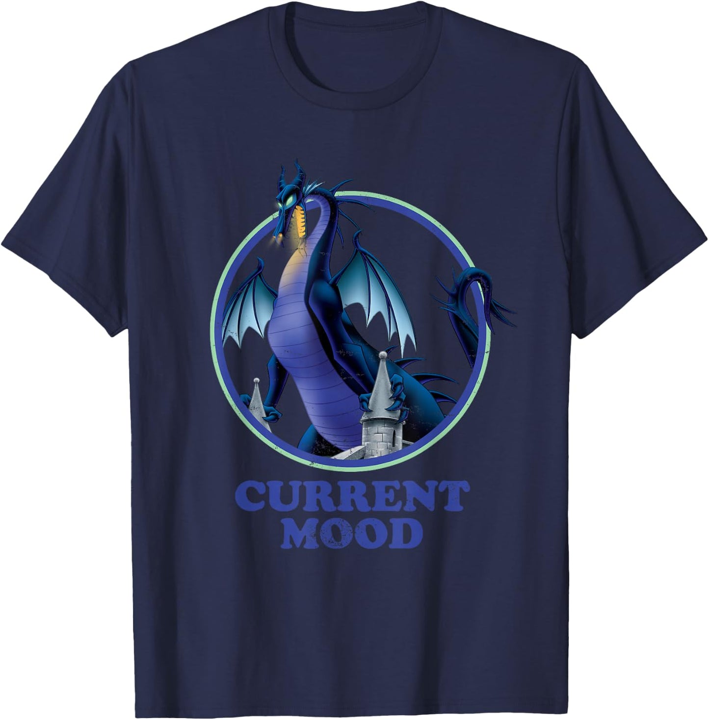 Disney Sleeping Beauty Maleficent Dragon Current Mood T-Shirt - T-Shirt | Navy