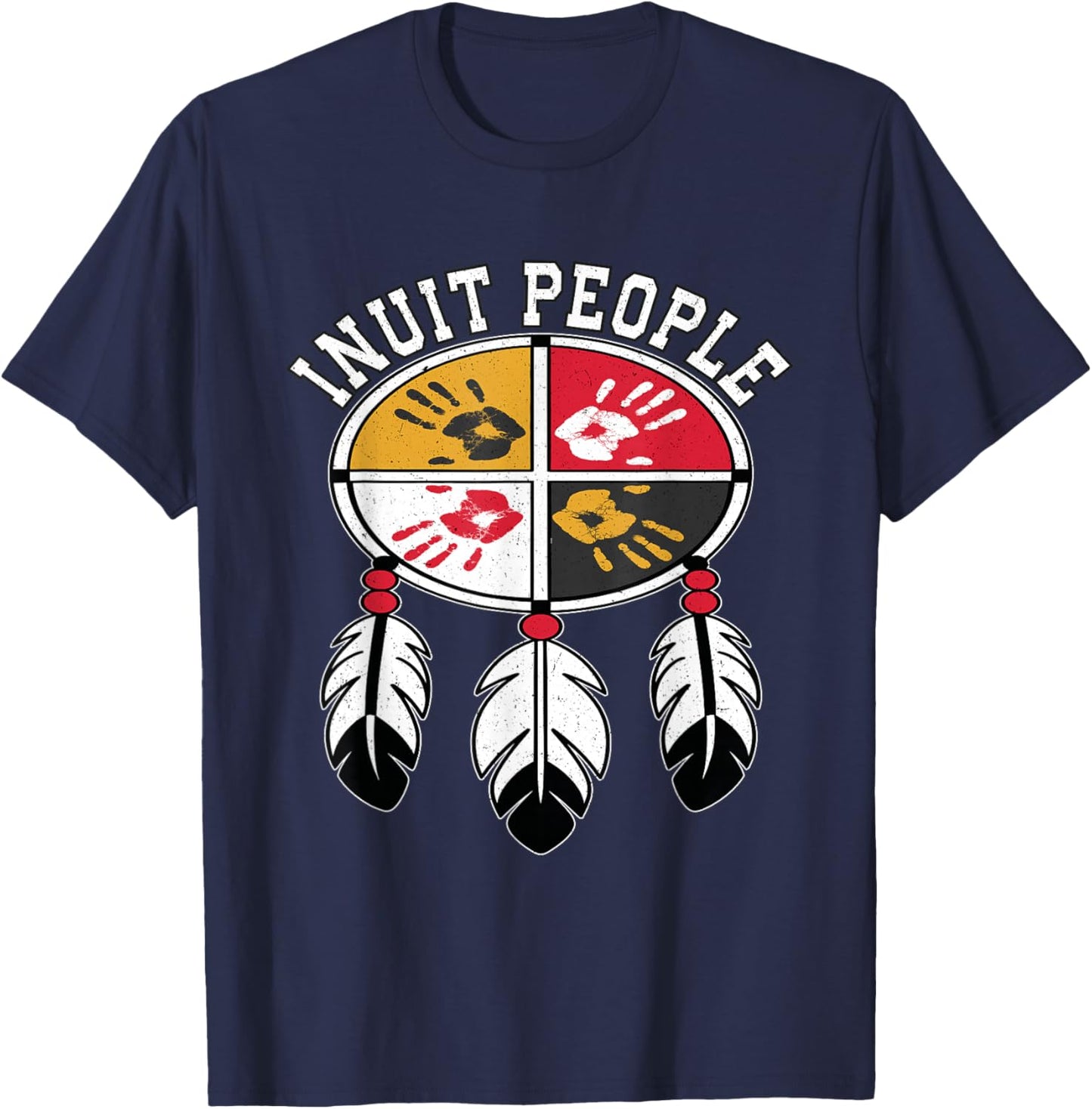 Inuit people Native Indigenous Medicine Wheel T-Shirt - T-Shirt | Navy