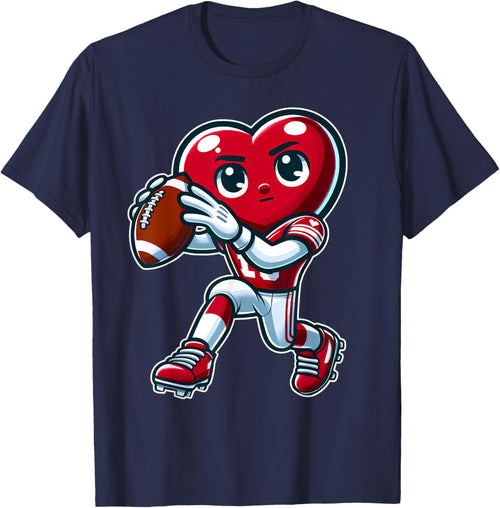 Valentine's Day Heart Quarterback Football Sports