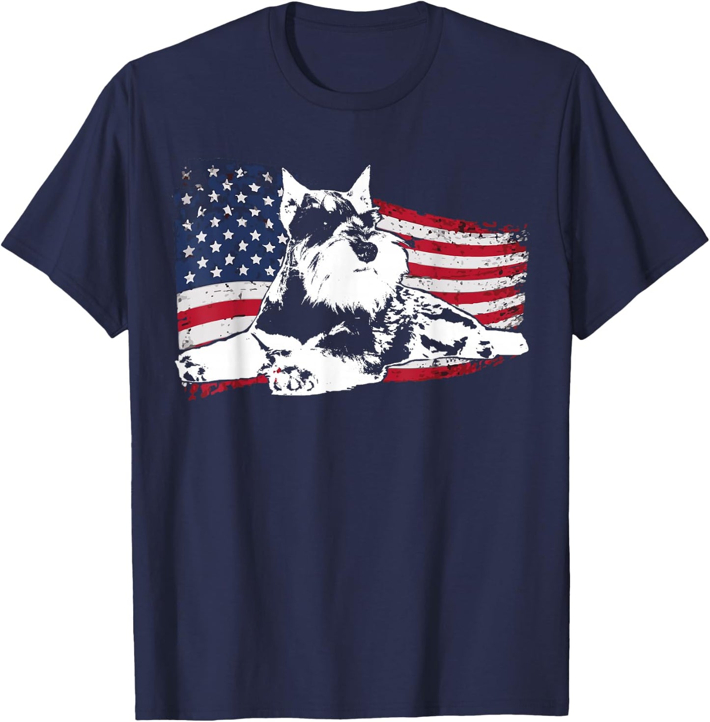 Schnauzer Medium Schnauzer and Standard Schnauzer T-Shirt - T-Shirt | Navy