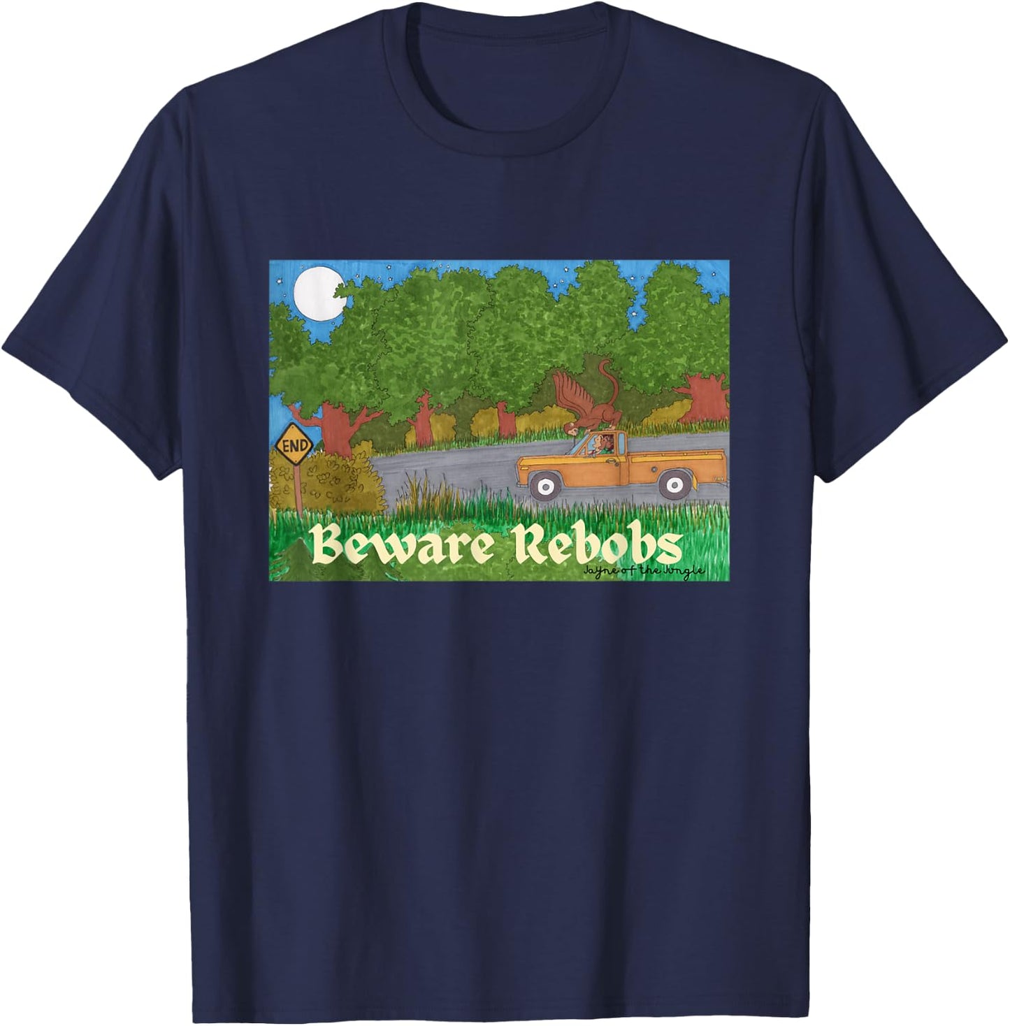 Beware of Rebobs! Napa Valley Legend Flying Monkeys T-Shirt - T-Shirt | Navy