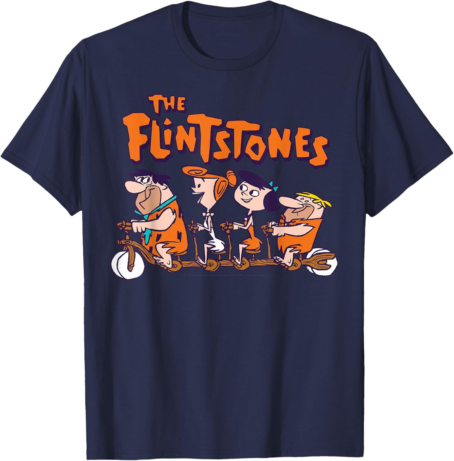 The Flintstones Group Shot Bike Ride T-Shirt - T-Shirt | Navy